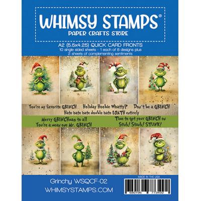 Whimsy Stamps Quick Card Fronts - Grinchy